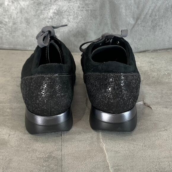 MUNRO Women's Extra Wide Black Mixed Media Kellee Lace-Up Sneakers SZ 6WW - Picture 7 of 9
